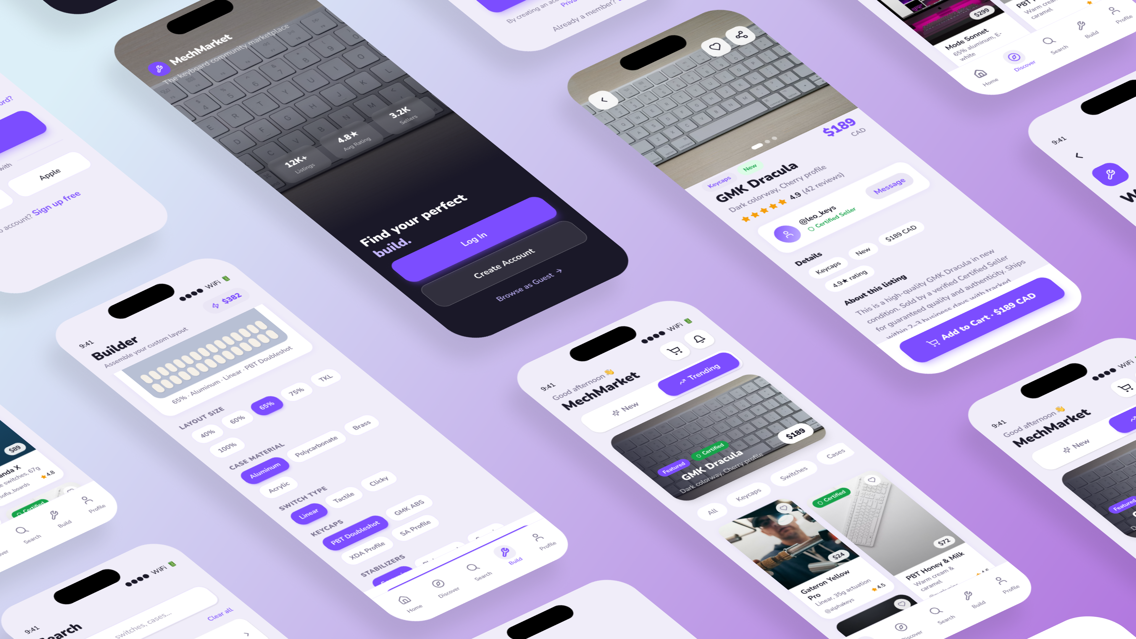 Mechmarket App Interface Showcase