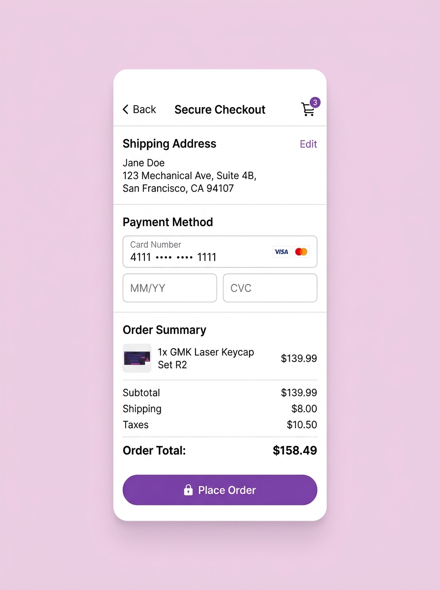 Payment/Checkout Mockup